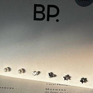 Nordstrom BP Earring Set - Pearls, Hearts & Stars in Sterling Silver Studs